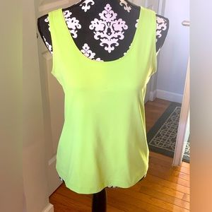 Chico's Top Women's 1 Med Neón Green Tank Stretch Sleeveless Layering